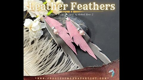 BLUSHING STORM, 6 inch, leather feather earrings