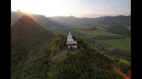 A Drone's Eye View of Khon San's Majestic Mountain Monk