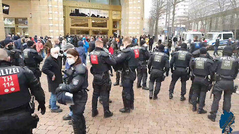 27.03.21 Spaziergang in Chemnitz wird von Polizei aufgelöst (komplett)
