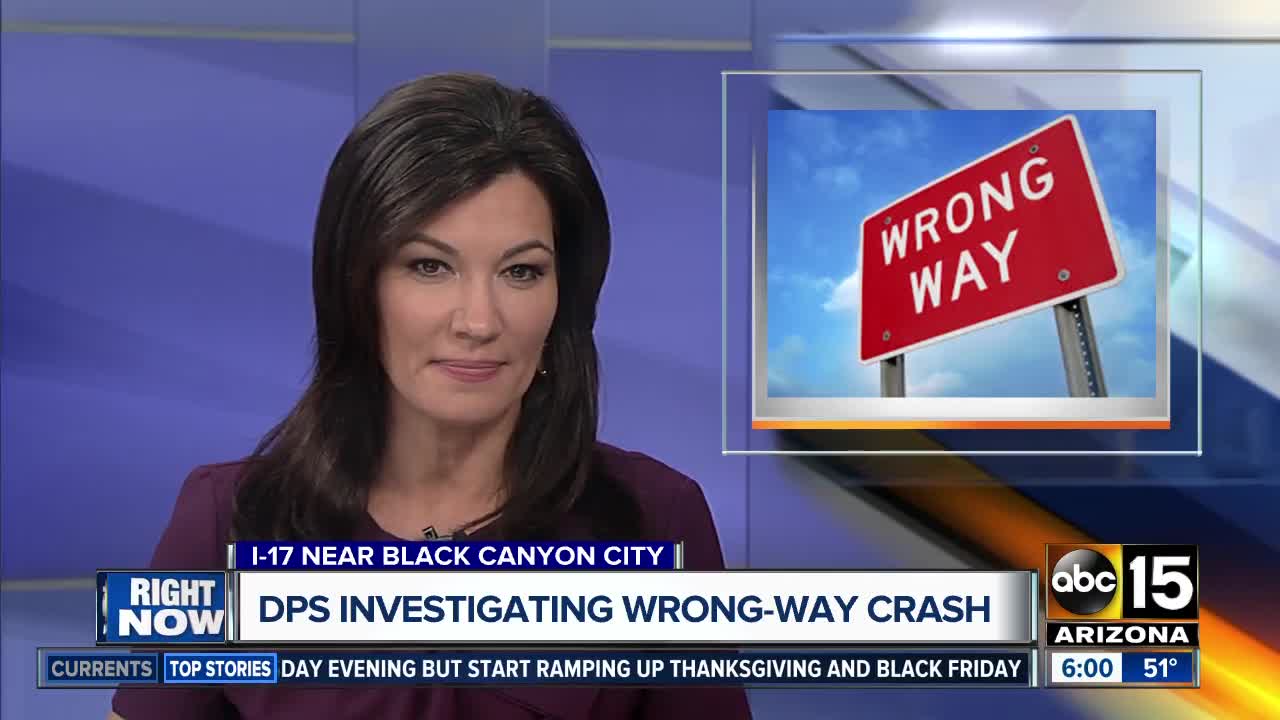 Four people injured in wrong-way crash on I-17 near Black Canyon City