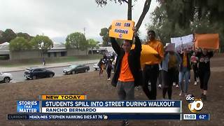 Students spill into street during walkout