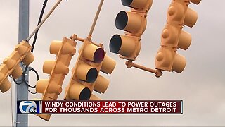 Windy conditions lead to power outages for thousands across metro Detroit
