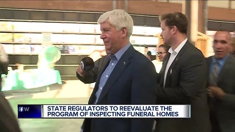 Governor Rick Snyder won’t answer about funeral home inspections in Detroit