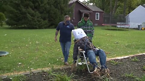 Stranger pays it forward to Berea teen with developmental disabilities after scarecrow stolen from his garden