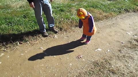 "A Little Girl Tot Walks Around in The Sun and Discovers Her Shadow"