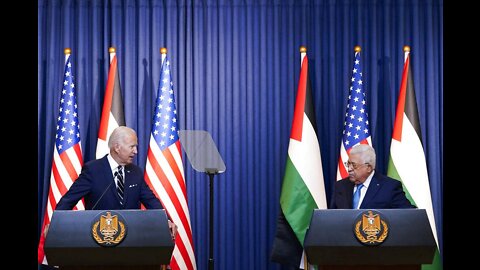 US President Joe Biden delivers a speech Augusta Victoria Hospital in east Jerusalem