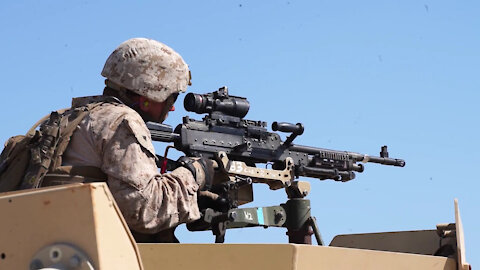 CAAT 2 Marines fire machine guns from JLTVs in 5th Fleet AOO