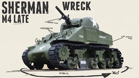 M4 Sherman wreck - Walkaround - Wibrin - Battle of the Bulge.