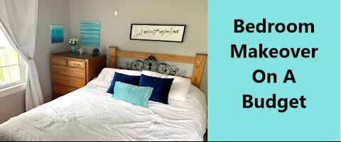 Budget Makeover, Beach Bedroom Makeover, Ocean Theme, Teal and Gray Bedroom