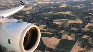 MAGNIFICENT Cathay Pacific A350-900 LANDING at Brussels Airport