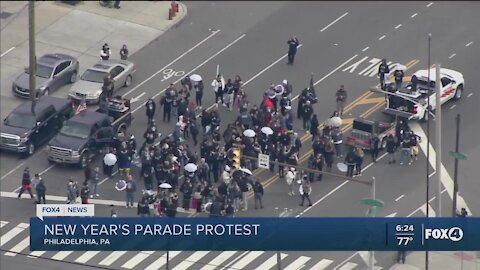 New Year's parade protest