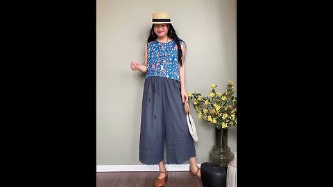 ⭐Product Link in Comments/Bio⭐Check out these stylish and comfortable Embroidered Wide-Leg Pants!