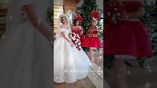 Bride and brides maid Christmas red