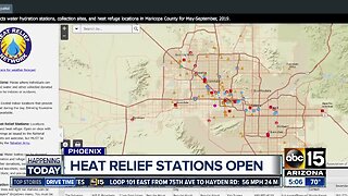 Heat relief stations around the Valley
