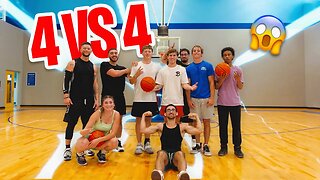 *CRAZY* 4 on 4 Pick-Up Basketball Games!! I ALMOST DUNKED!!