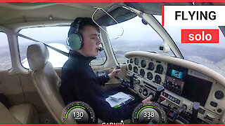 14-year-old schoolboy has become the youngest Brit to fly solo in a powered aircraft