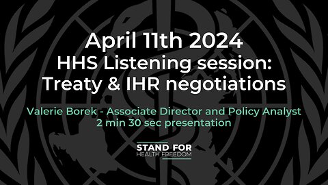 HHS listening session to negotiate WHO treaty and IHR | Stand for Health Freedom