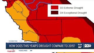 How does this year's drought compare to 2015?