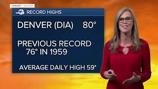 Multiple record highs for the Front Range on Sunday