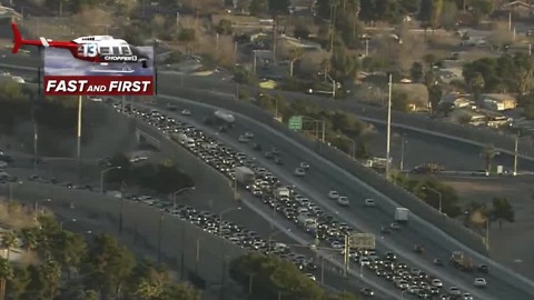 3-car crash causing traffic backup on U.S.95, Boulder Highway