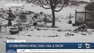 Cold storm brings wind, rain, hail, and snow to San Diego County