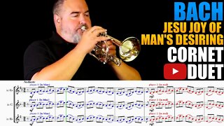 Bach "Jesu Joy of Man's Desiring." Cornet Duet - Drew Fennell. Play Along!