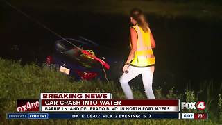 Deputies investigating after car crashes into pond in North Fort Myers