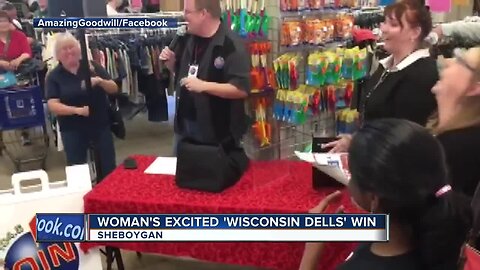 Woman gets really excited to win Wisconsin Dells trip