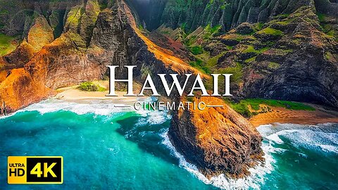 FLYING OVER HAWAII 4K - Beautiful Relaxation Nature Film With Relaxing Music