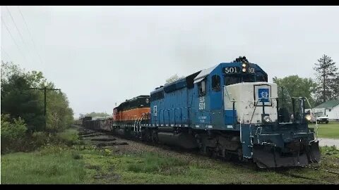 Super Long Freight Train Of Pulpwood In The Rain! | Jason Asselin