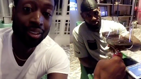 LeBron James & Dwyane Wade Celebrate Reunion with a Bottle of Wine