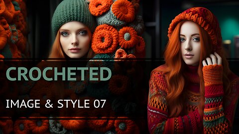 Crocheted - Adding Style to an Image in MidJourney 5.2 - Image & Style 07
