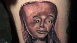 Tattoo artist creates dreadful portrait of Ariana Grande