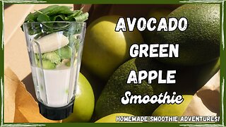 Green Glow Smoothie: Avocado Apple Bliss with Almond Milk, Yogurt, and Chia Seeds