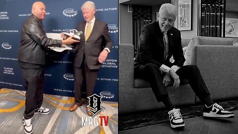 Fat Joe Gifts Former President Bill Clinton A Pair Of "TS" Air Force Ones! 👟
