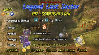 Destiny 2 Legend Lost Sector: EDZ - Scavenger's Den on my Stasis Titan 3-3-24