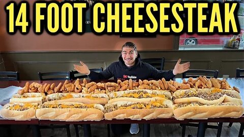 42LB CHEESESTEAK CHALLENGE ($350) | 14 FOOT PHILLY CHEESESTEAK | Ft Molly Schuyler & Dan Kennedy