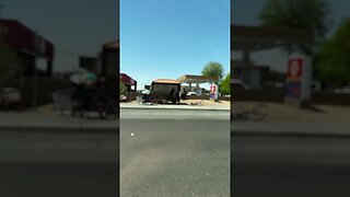 There was bike gang of homeless people at the gas station?