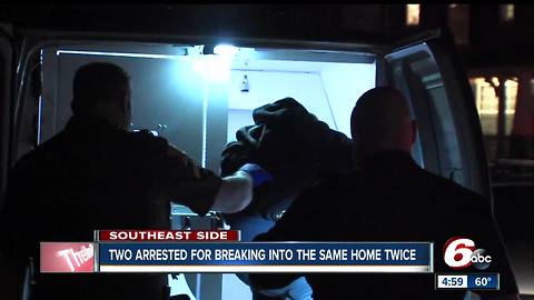 Homeowner's son, who is a police officer, catches two thieves in the act