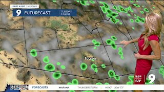 A more typical Monsoon pattern through Wednesday