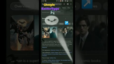 Batman X Google chrome Easter eggs.
