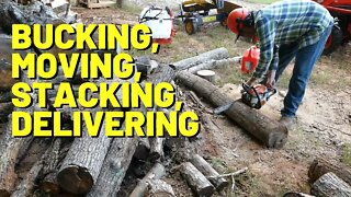 #181 Firewood Bucking Moving Stacking Delivering