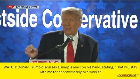 Donald Trump discusses a sharpie mark on his hand, stating, That will stay with me