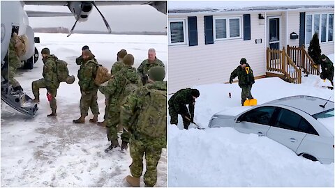 Canadian Armed Forces Help Dig Out Snowbound Newfoundland Residents
