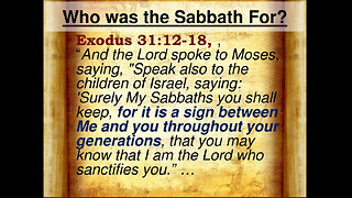 Exodus Chapter 31. The sabbaths. (SCRIPTURE)