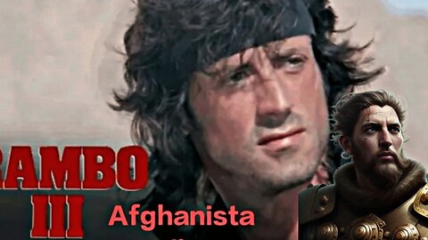 Rambo fighting and Afghanistan Russia and Afghanistan