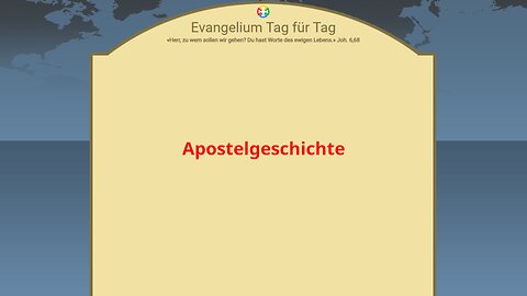 Evangelium des Tages - #1 Apostelgeschichte