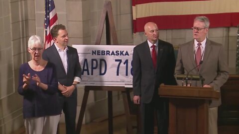 Press Conference announcing Nebraska license plate design