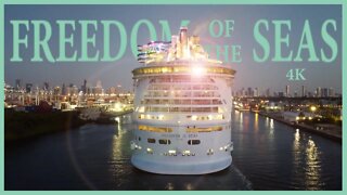 Freedom of the Seas Arrives in Port of Miami - 4K
