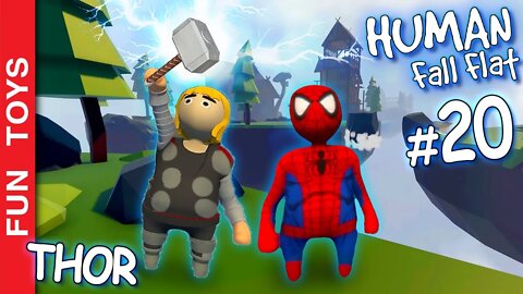 Human Fall Flat #20 - Thor e Homem-Aranha JUNTOS em Valhalla, a terra do Thor! Será que conseguimos?